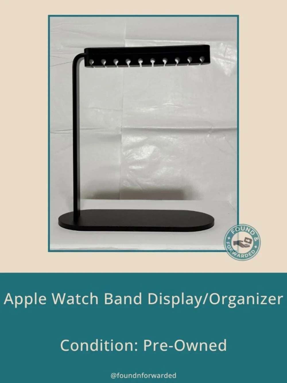Watch Band Organizer Display Stand Holder 10 Hook Black Metal Rack